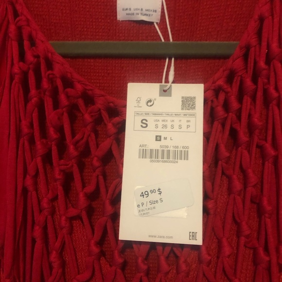 Zara size small red maxi dress.  NWT - Picture 4 of 6